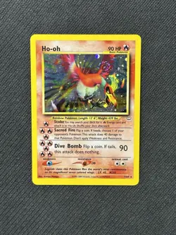Ho-Oh 7/64 Neo Revelation Double Holo Error Rare Pokemon Card - Image 1