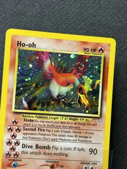 Ho-Oh 7/64 Neo Revelation Double Holo Error Rare Pokemon Card - Image 3