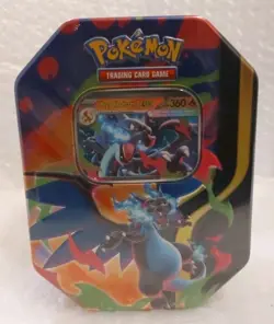 Sealed Pokemon TCG Mega Charizard X EX Tin 4 Booster Packs & Charizard Promo - Image 1