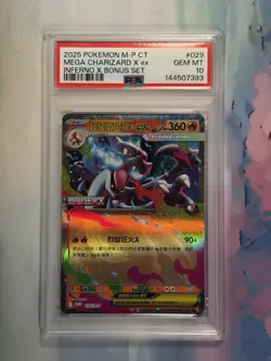 Mega Charizard X ex 029 Me: Mega Evolution Promo Holo Chinese PSA 10 Pokemon - Image 1