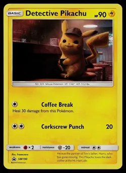 Pokemon Card - Detective Pikachu - SM190 Sun & Moon Holo Promo - Image 1