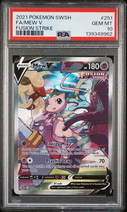 PSA 10 MEW V 251/264 | Fusion Strike Alt Art Graded Pokemon Card - Image 1