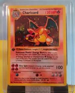 1996 Pokemon DIY Fan Art Charizard 4/102 First Edition Holo - Image 1