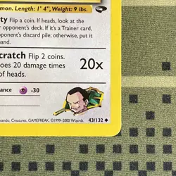 GIOVANNI’S MEOWTH - Gym Challenge - 43/132 - Uncommon - Pokemon Card - Image 3