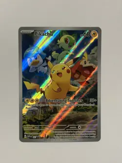 Pokemon Pikachu 027 Sv: Scarlet & Violet Promo Full Art Stamped Holo 2023 - Image 1