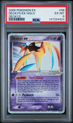 2005 Pokemon EX Deoxys #98 Deoxys ex Holo PSA 6 EX-MT - Image 1
