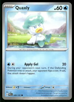 2023 Scarlet & Violet Series - Paldea Evolved Quaxly Common #49 - Image 1
