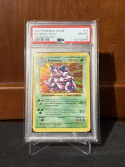 Pokemon PSA 8 NM-MINT 1999 Nidoking Shadowless Base Set Holo Card - Image 1