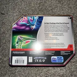 Pokemon Paradox Clash Tin Iron Leaves ex Promo 5 Packs New Factory Sealed - Image 2