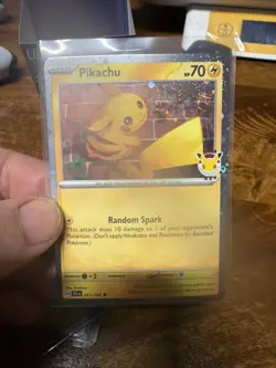 NM Pikachu 051/162 30th Anniversary Stamped Pokemon Card Lot Of 11, 2 Have Swirl - Image 1