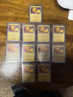 NM Pikachu 051/162 30th Anniversary Stamped Pokemon Card Lot Of 11, 2 Have Swirl - Image 3