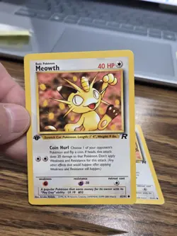 Pokemon TCG Meowth Team Rocket 62/82 Regular 1st Edition Common Nrmt To Mt - Image 1
