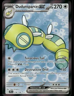 Pokemon Cards Dudunsparce ex 178/159 Journey Together Ultra Rare NM - Image 1