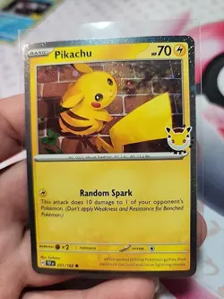 Pikachu (Pokemon Day 2026) Common Holo 051/162 NM Cheek Spark Swirl - Image 1