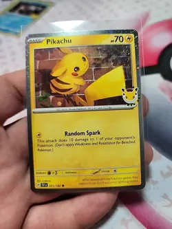 Pikachu (Pokemon Day 2026) Common Holo 051/162 NM Cheek Spark Swirl - Image 3