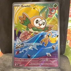 Pokemon Rowlet Promo Holo Card MEP 043 Basic 70 HP Tackle 20 Pokemon TCG - Image 1