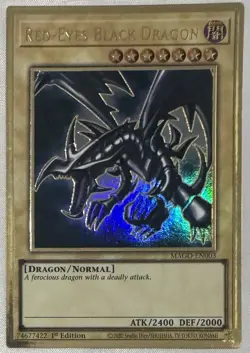 Yugioh Red-Eyes Black Dragon MAGO-EN003 Gold Rare 1st Ed - Image 1