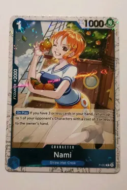 Nami P-053 English Jolly Roger Holo Foil Promo PRB01 One Piece Card Game TCG CCG - Image 1