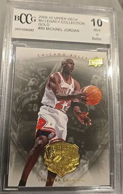 2009 Upper Deck MJ Legacy Collection Gold Michael Jordan #80 BCCG 10 Mint - Image 1