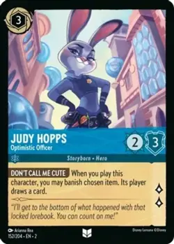 Disney's Lorcana: Judy Hopps - Optimistic Officer - 152/204 - Uncommon [Mint/NM] - Image 1