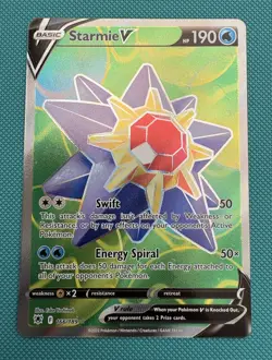 Pokemon TCG Starmie v Astral Radiance Holo Card Full Art Ultra Rare 166/189 NM/M - Image 2