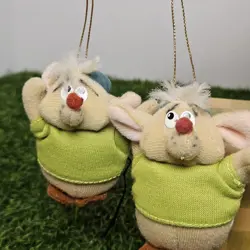 Vintage Disney Cinderella Gus Mouse 3" Plush Christmas Ornament Lot of 2 - Image 1