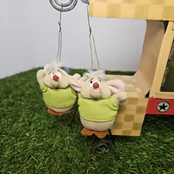 Vintage Disney Cinderella Gus Mouse 3" Plush Christmas Ornament Lot of 2 - Image 2
