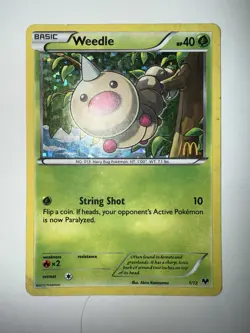 Weedle 1/12 McDonalds Promo 2013 Holo Rare Pokemon Card Mp - Image 1