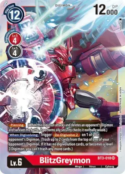 BlitzGreymon Foil Release Special Booster 1.5 BT3-018 SR Digimon Card - Image 1