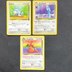 1999 Pokemon Dratini/Dragonair/Dragonite Card Lot - Base, Rocket, Fossil - LP - Image 1