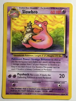 Slowbro Fossil 43/62 MP-LP Pokemon Card - Image 1