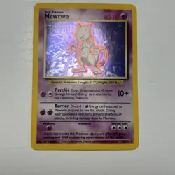 Pokemon Mewtwo TCG Base Set Holo Unlimited Rare Card 10/102 - Image 1