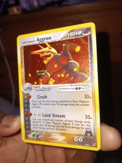 Team Magma's Aggron Holo Card 7/95 Team Magma vs Team Aqua LP/MP Condition - Image 1