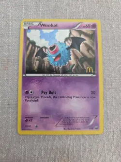 Woobat 7/12 Holo Pokemon Card McDonald's Promo - Image 1