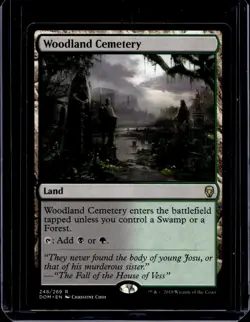 MTG Woodland Cemetery - Dominaria - Rare Land Card - Image 1