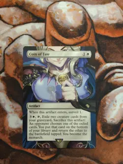 Magic the Gathering Coin of Fate Hand Painted Unique Custom MTG Altered Art - Image 1