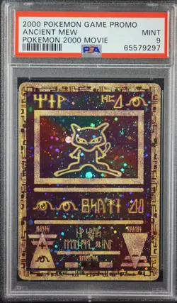 2000 Pokemon Ancient Mew PSA 9 MINT Pokemon Movie Game Promo Double Holo Card - Image 1
