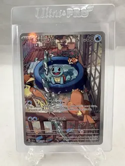 Squirtle Illustration Rare SV07: Stellar Crown SCR Water Holofoil 148/142 - Image 1