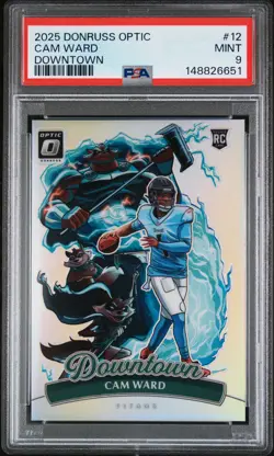 2025 PANINI DONRUSS OPTIC DOWNTOWN #12 CAM WARD PSA 9 - Image 1