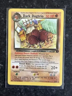 Pokemon Dark Dugtrio TCG Team Rocket Card 23/82 Regular Rare, LP Condition - Image 1
