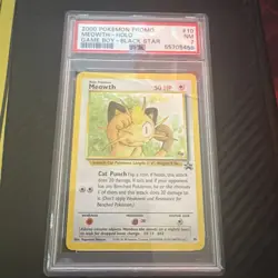 2000 POKEMON PROMO BLACK STAR GAME BOY #10 MEOWTH-HOLO PSA 7 - Image 1