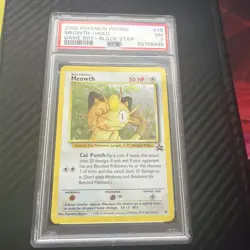 2000 POKEMON PROMO BLACK STAR GAME BOY #10 MEOWTH-HOLO PSA 7 - Image 2