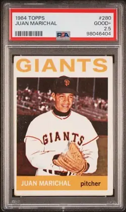 1964 Topps MLB Baseball #280 Juan Marichal HOF ACE Pitcher #27 SF Giants PSA 2.5 - Image 1