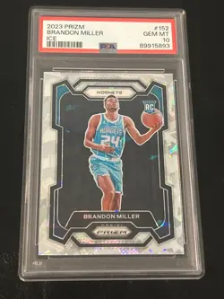2023 Panini Prizm Brandon Miller #152 Ice Prizm RC Rookie PSA 10 GEM MINT - Image 1