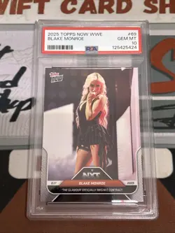 2025 Topps Now WWE Blake Monroe #69 Glamour Inks NXT Contract PSA 10 1st Card! - Image 1