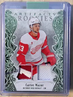 2025-26 Upper Deck Artifacts Emerald Materials Carter Mazur Rookie Patch /99 - Image 1