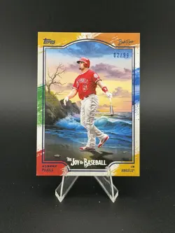 2025 Topps x Bob Ross: The Joy of Baseball #65 Albert Pujols Paint Splatter #/99 - Image 1
