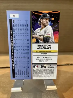 2025 Topps Cosmic Chrome - Braxton Ashcraft #62 Aqua Equinox Refractor /199 (RC) - Image 2