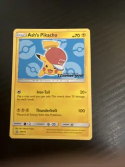 Ash's Pikachu SM114 Black Star Movie Promo I Choose You! Pokemon Card LP/Played - Image 1