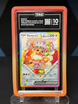 2025 POKEMON SVP EN-SV BLACK STAR PROMO #174 EEVEE EX GEM MINT TAG 10 - Image 1